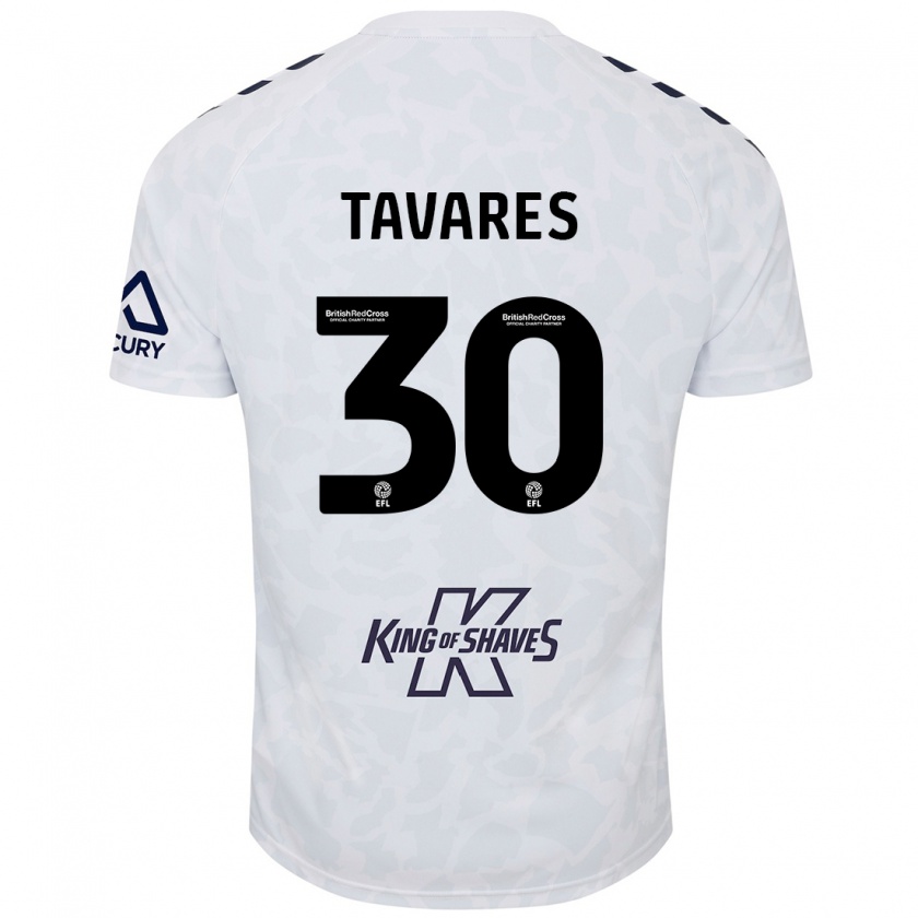 Kandiny Bambino Maglia Fábio Tavares #30 Bianco Kit Gara Away 2024/25 Maglietta