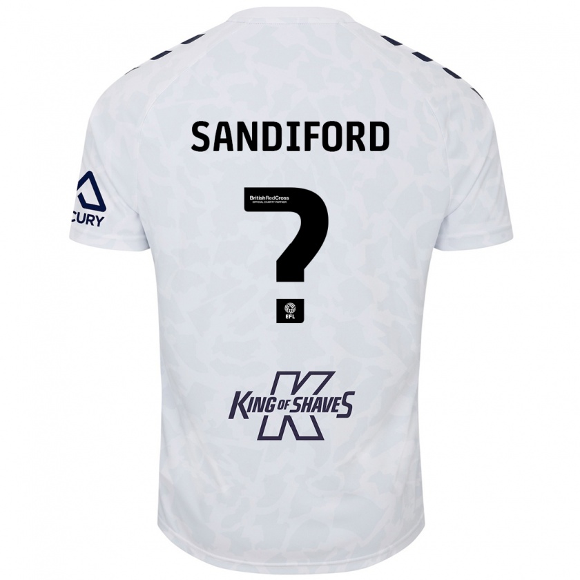 Kandiny Niño Camiseta Greg Sandiford #0 Blanco 2ª Equipación 2024/25 La Camisa