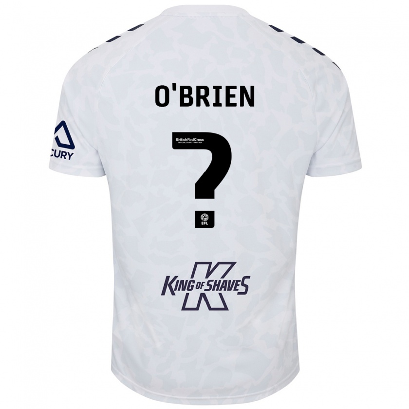 Kandiny Kinderen Fionn O'brien #0 Wit Uitshirt Uittenue 2024/25 T-Shirt