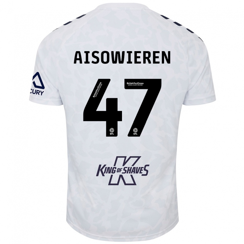 Kandiny Bambino Maglia Evan Eghosa Aisowieren #47 Bianco Kit Gara Away 2024/25 Maglietta