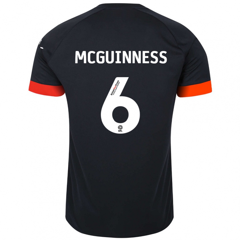 Kandiny Bambino Maglia Mark Mcguinness #6 Nero Arancione Kit Gara Away 2024/25 Maglietta