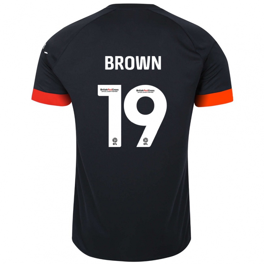 Kandiny Niño Camiseta Jacob Brown #19 Negro Naranja 2ª Equipación 2024/25 La Camisa México