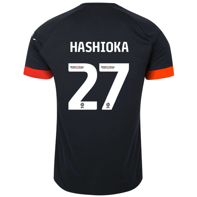 Kandiny Kinderen Daiki Hashioka #27 Zwart Oranje Uitshirt Uittenue 2024/25 T-Shirt