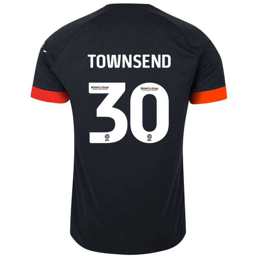 Kandiny Kinder Andros Townsend #30 Schwarz Orange Auswärtstrikot Trikot 2024/25 T-Shirt Österreich