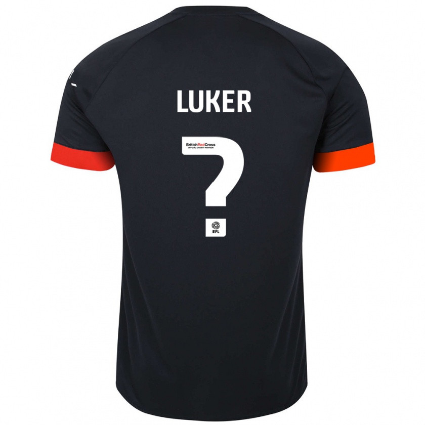 Kandiny Bambino Maglia Jayden Luker #0 Nero Arancione Kit Gara Away 2024/25 Maglietta