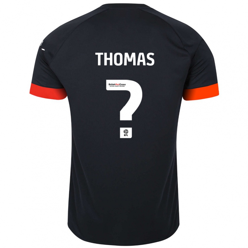 Kandiny Niño Camiseta Lucas Thomas #0 Negro Naranja 2ª Equipación 2024/25 La Camisa México