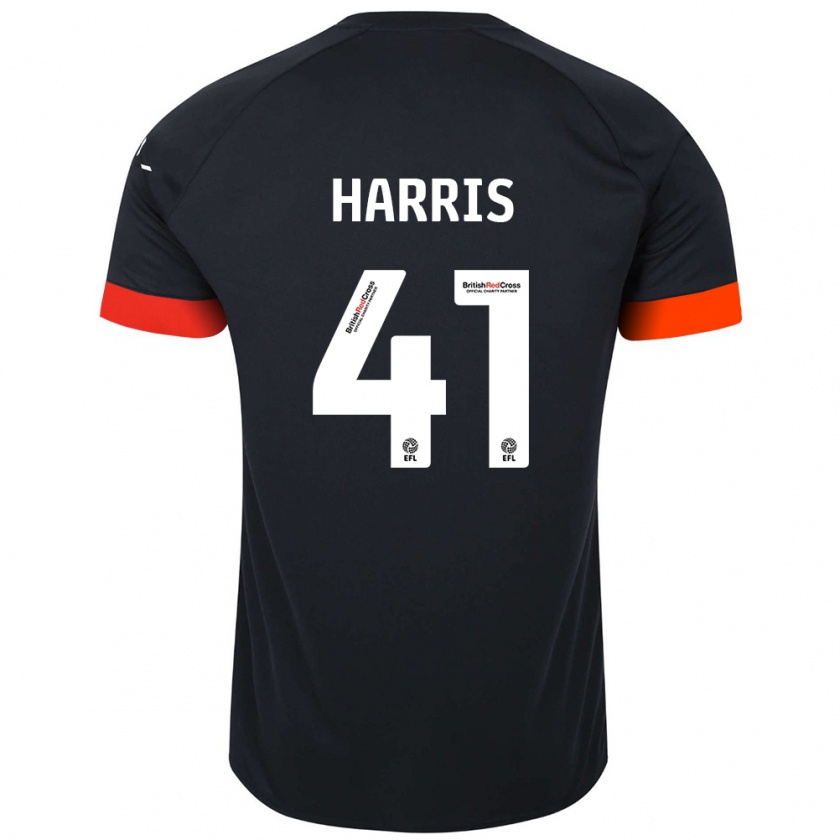 Kandiny Niño Camiseta Taylan Harris #41 Negro Naranja 2ª Equipación 2024/25 La Camisa México