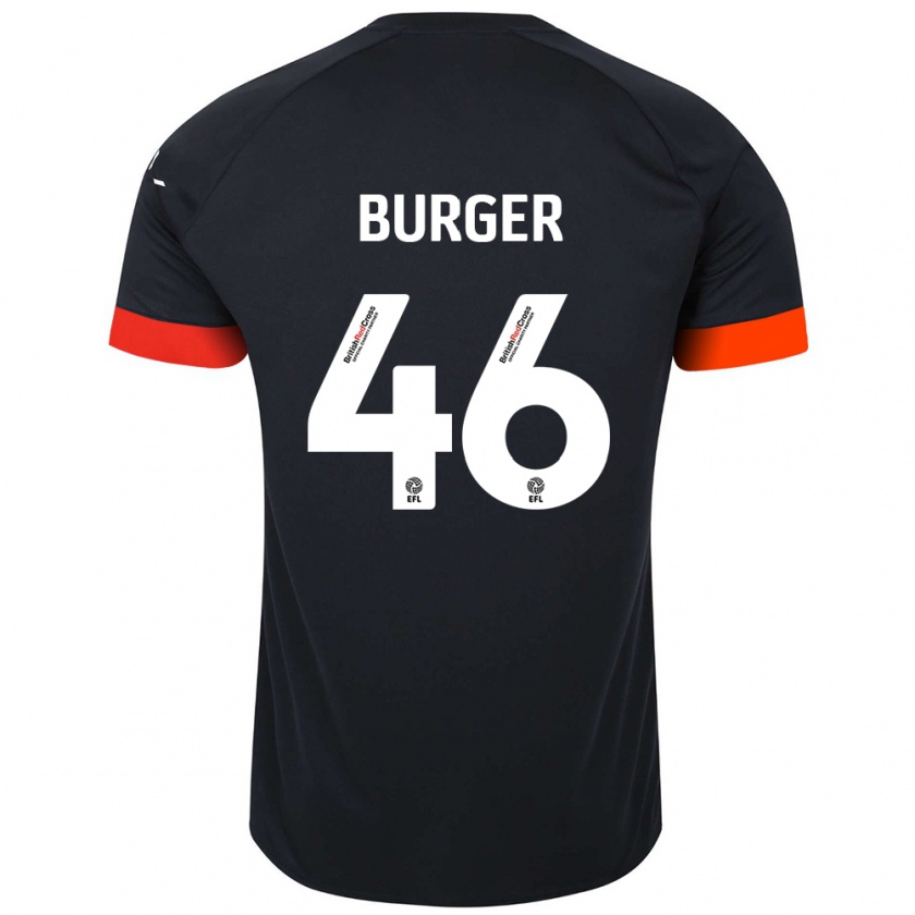 Kandiny Niño Camiseta Jake Burger #46 Negro Naranja 2ª Equipación 2024/25 La Camisa México