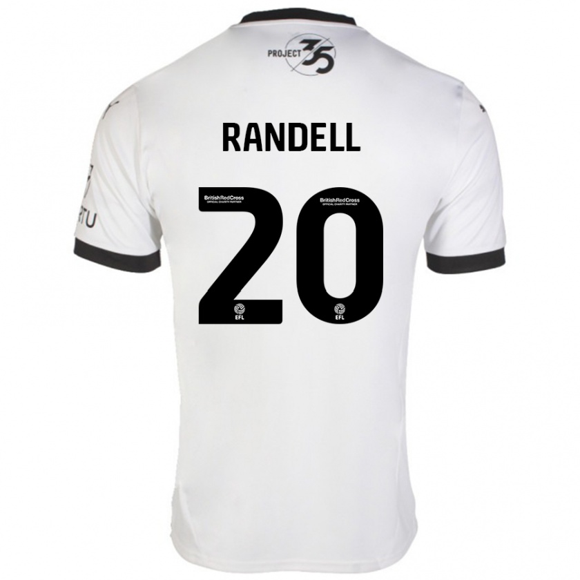 Kandiny Niño Camiseta Adam Randell #20 Blanco Negro 2ª Equipación 2024/25 La Camisa México