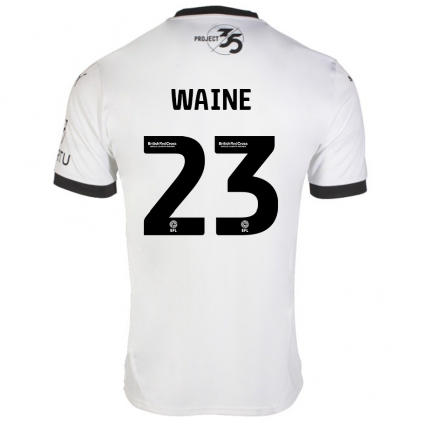 Kandiny Kinderen Ben Waine #23 Wit Zwart Uitshirt Uittenue 2024/25 T-Shirt