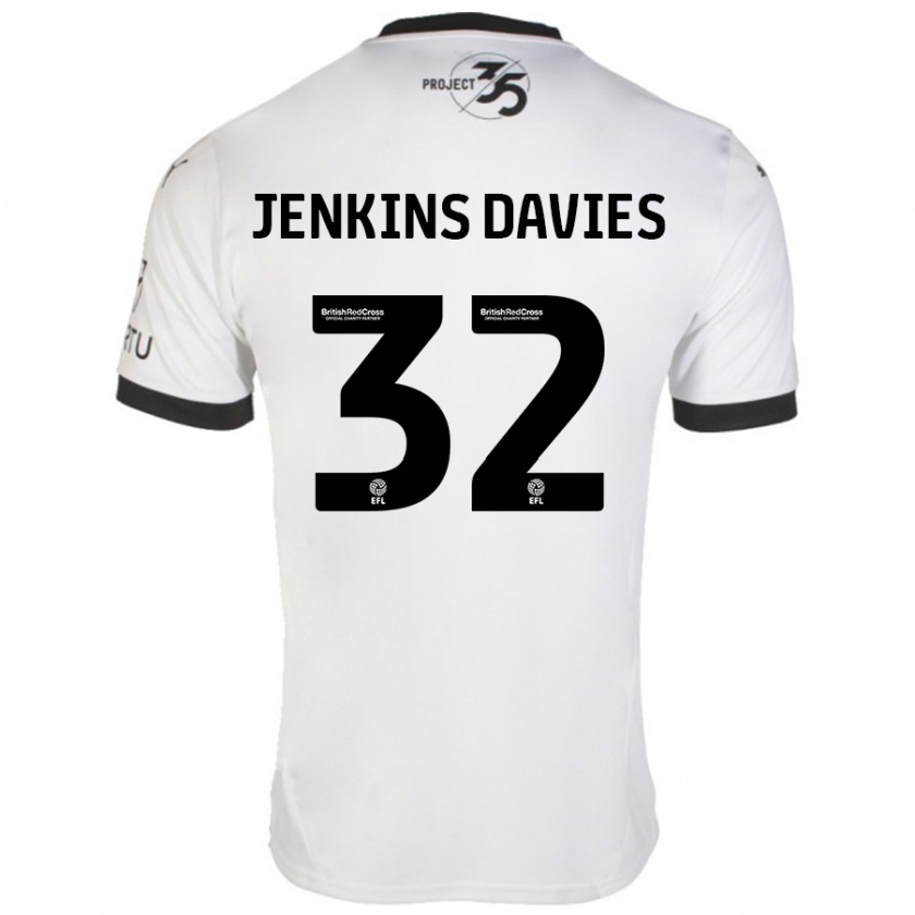 Kandiny Niño Camiseta Will Jenkins-Davies #32 Blanco Negro 2ª Equipación 2024/25 La Camisa México