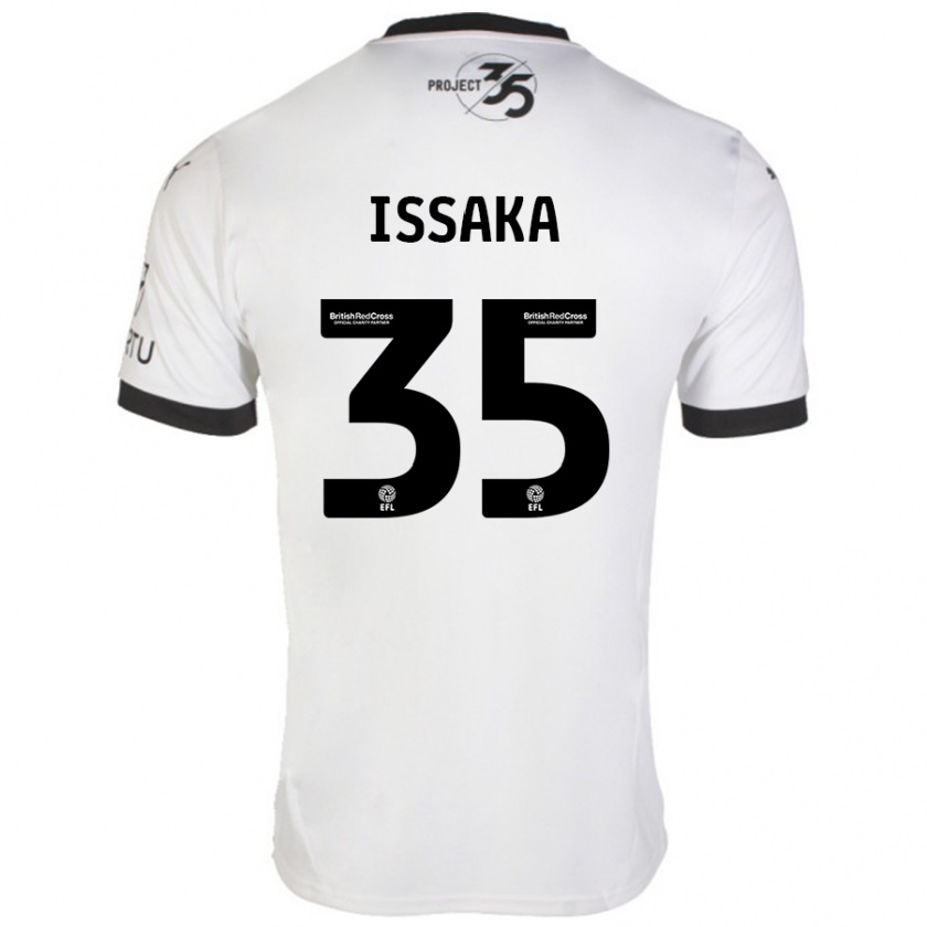 Kandiny Bambino Maglia Freddie Issaka #35 Bianco Nero Kit Gara Away 2024/25 Maglietta