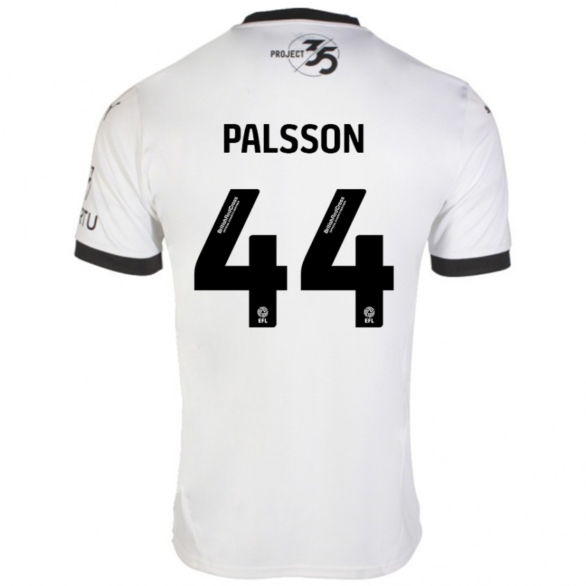 Kandiny Niño Camiseta Victor Pálsson #44 Blanco Negro 2ª Equipación 2024/25 La Camisa