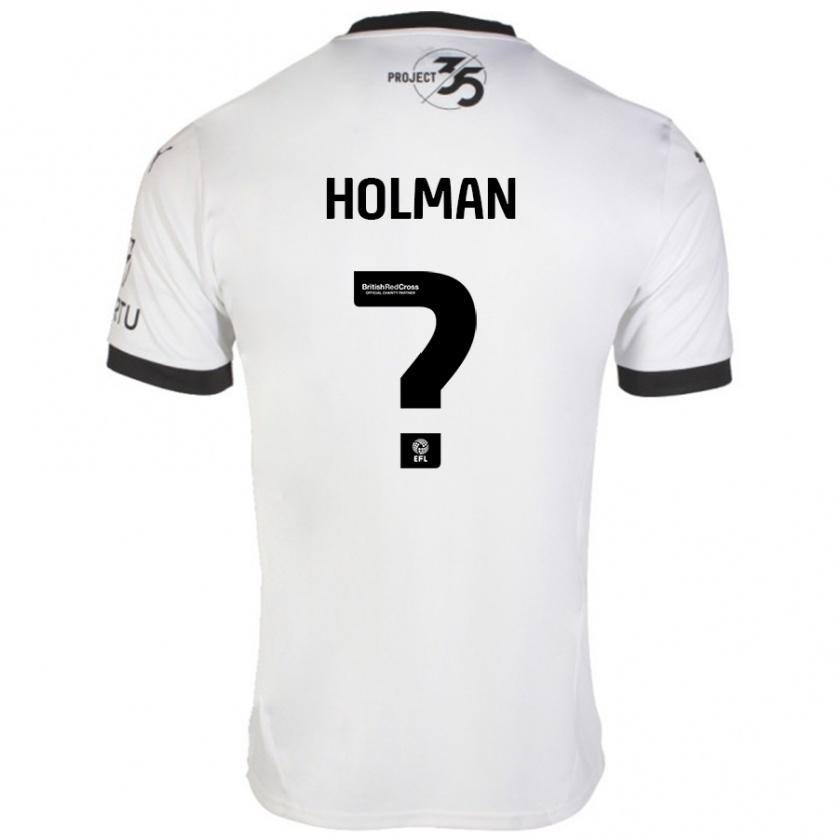 Kandiny Niño Camiseta Daniel Holman #0 Blanco Negro 2ª Equipación 2024/25 La Camisa