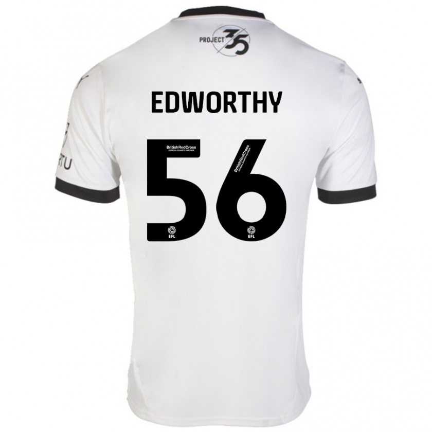 Kandiny Kinder Kieran Edworthy #56 Weiß Schwarz Auswärtstrikot Trikot 2024/25 T-Shirt Österreich