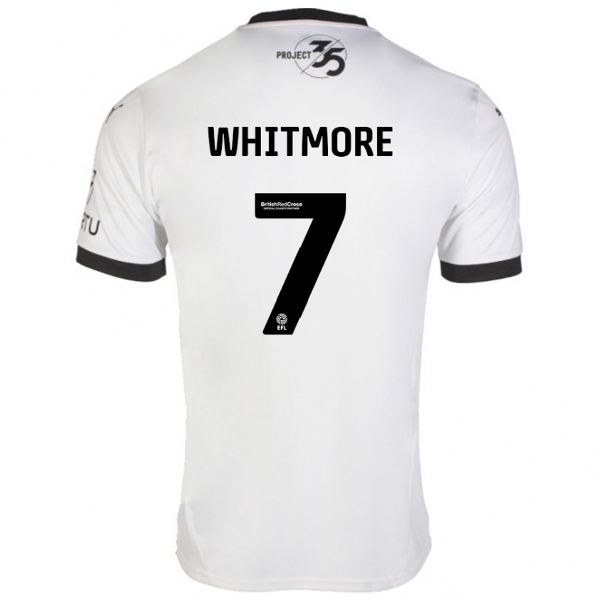 Kandiny Bambino Maglia Charlotte Whitmore #7 Bianco Nero Kit Gara Away 2024/25 Maglietta