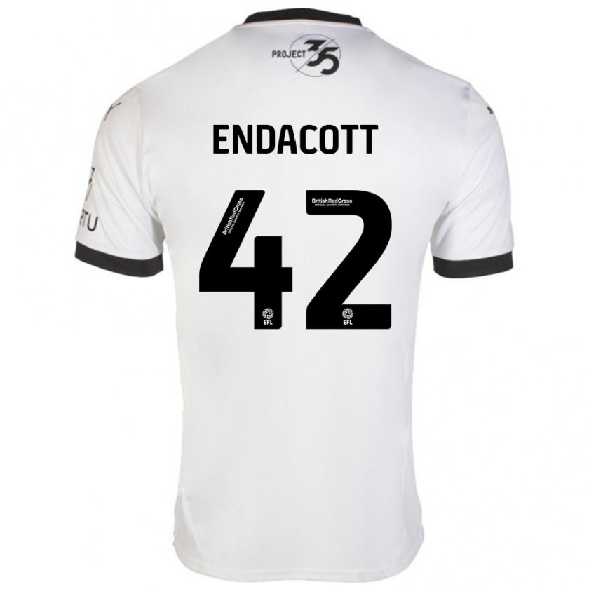 Kandiny Niño Camiseta Jack Endacott #42 Blanco Negro 2ª Equipación 2024/25 La Camisa México