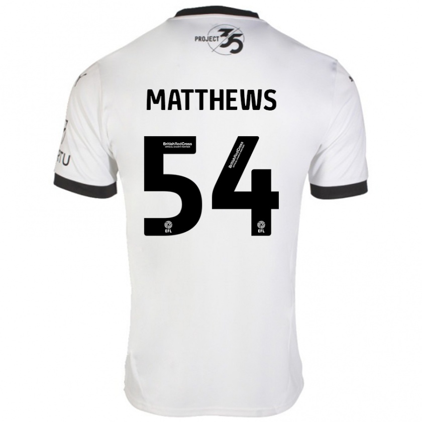 Kandiny Kinder Jack Matthews #54 Weiß Schwarz Auswärtstrikot Trikot 2024/25 T-Shirt Österreich