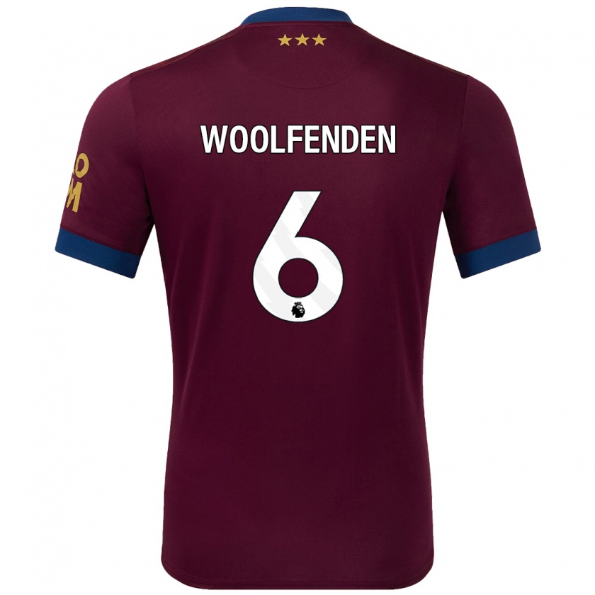 Kandiny Bambino Maglia Luke Woolfenden #6 Marrone Kit Gara Away 2024/25 Maglietta