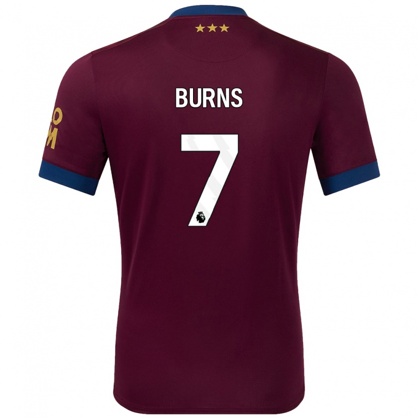 Kandiny Kinder Wes Burns #7 Braun Auswärtstrikot Trikot 2024/25 T-Shirt Österreich