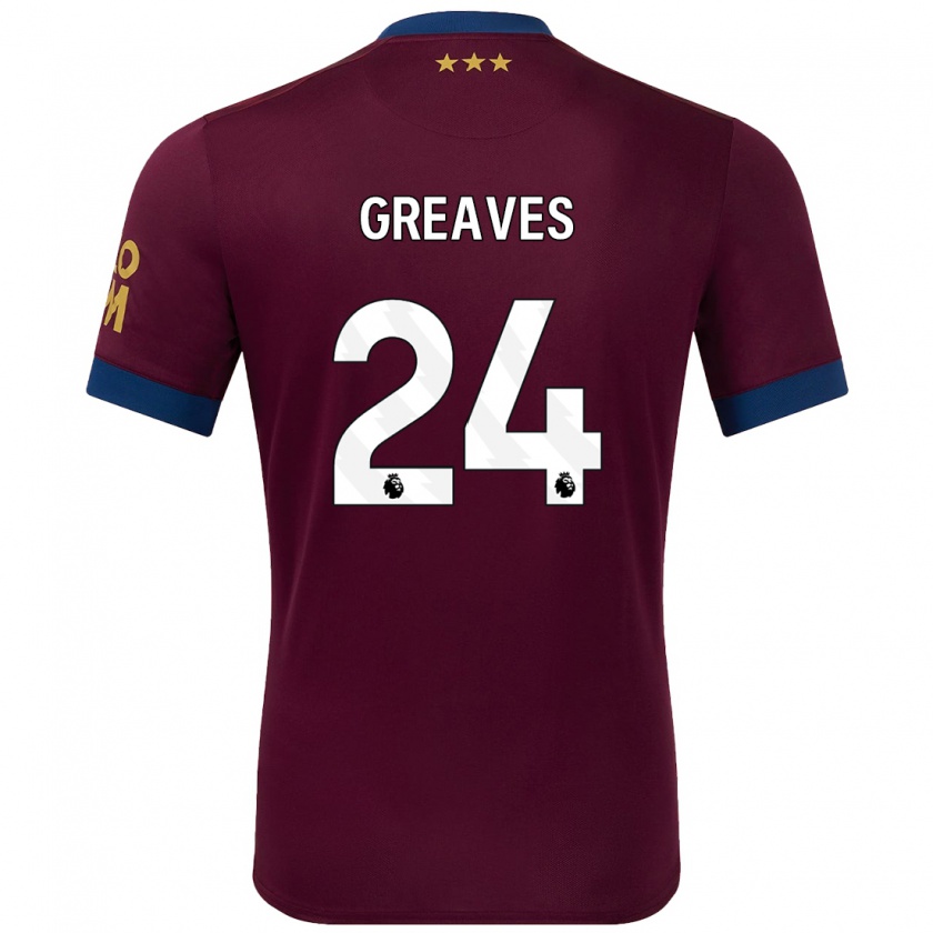 Kandiny Kinderen Jacob Greaves #24 Bruin Uitshirt Uittenue 2024/25 T-Shirt