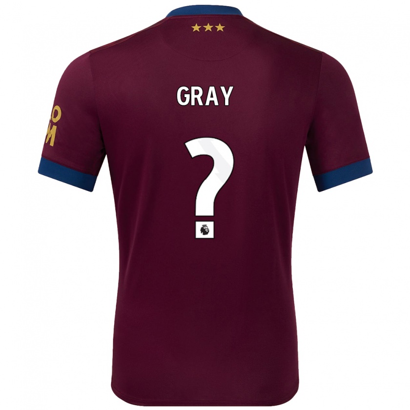 Kandiny Bambino Maglia Henry Gray #0 Marrone Kit Gara Away 2024/25 Maglietta