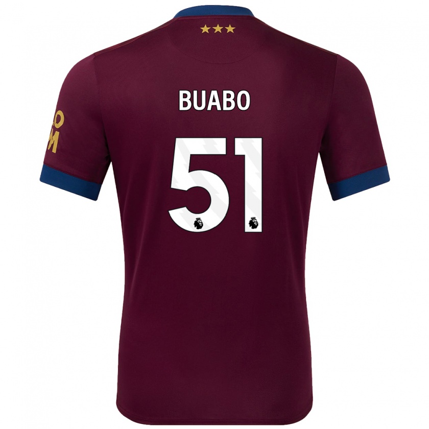 Kandiny Niño Camiseta Gerrard Buabo #51 Marrón 2ª Equipación 2024/25 La Camisa