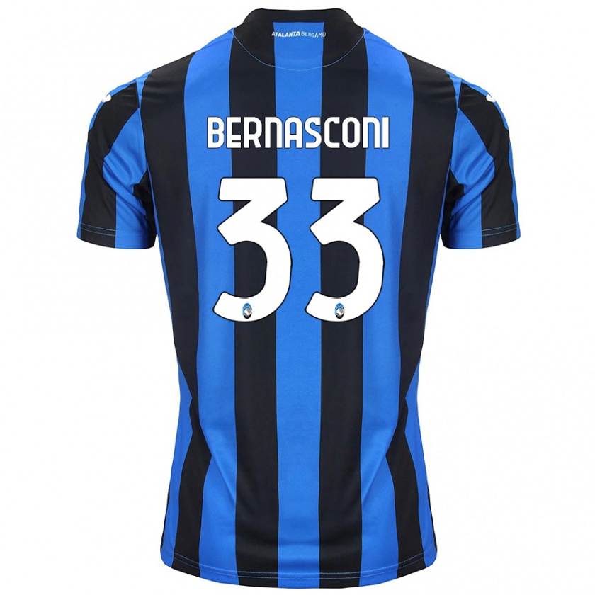 Kandiny Heren Lorenzo Bernasconi #33 Blauw Zwart Thuisshirt Thuistenue 2024/25 T-Shirt