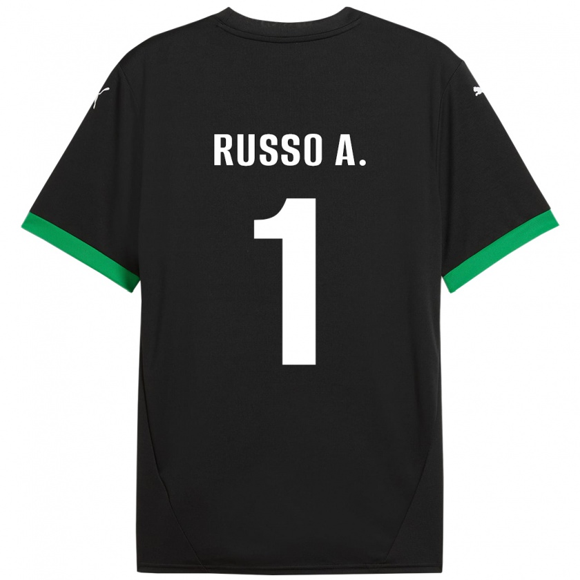 Kandiny Heren Alessandro Russo #1 Zwart Donkergroen Thuisshirt Thuistenue 2024/25 T-Shirt