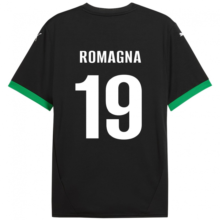 Kandiny Heren Filippo Romagna #19 Zwart Donkergroen Thuisshirt Thuistenue 2024/25 T-Shirt