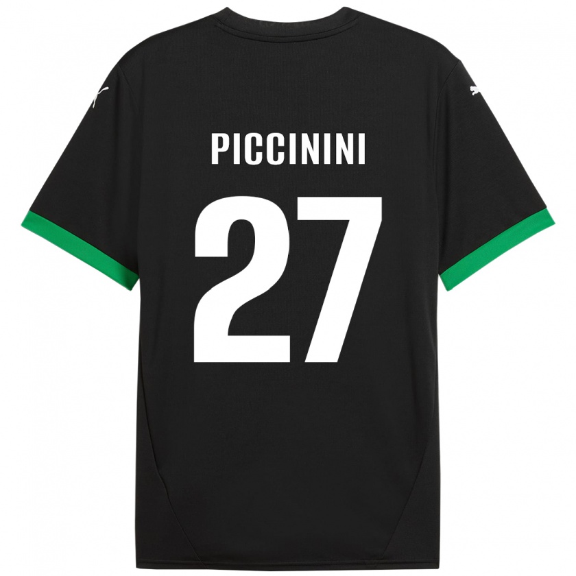 Kandiny Heren Stefano Piccinini #27 Zwart Donkergroen Thuisshirt Thuistenue 2024/25 T-Shirt