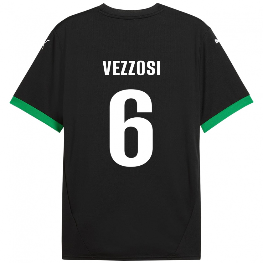 Kandiny Heren Giorgio Vezzosi #6 Zwart Donkergroen Thuisshirt Thuistenue 2024/25 T-Shirt