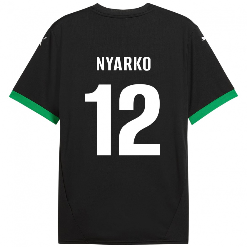 KandinyメンズLorenzo Nyarko#12黒 ダークグリーンホームシャツ2024/25ジャージーユニフォーム