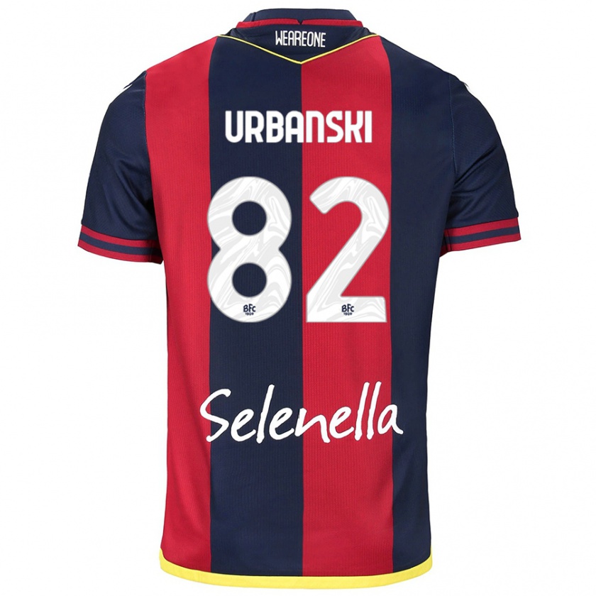 Kandiny Uomo Maglia Kacper Urbanski #82 Rosso Blu Reale Kit Gara Home 2024/25 Maglietta