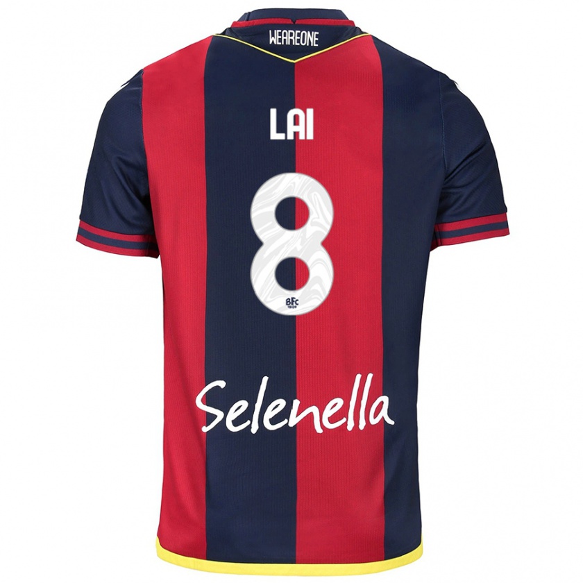 Kandiny Uomo Maglia Luca Lai #8 Rosso Blu Reale Kit Gara Home 2024/25 Maglietta