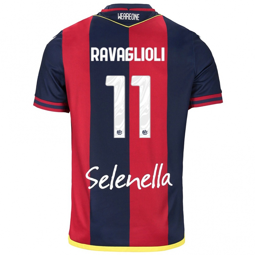 Kandiny Uomo Maglia Tommaso Ravaglioli #11 Rosso Blu Reale Kit Gara Home 2024/25 Maglietta