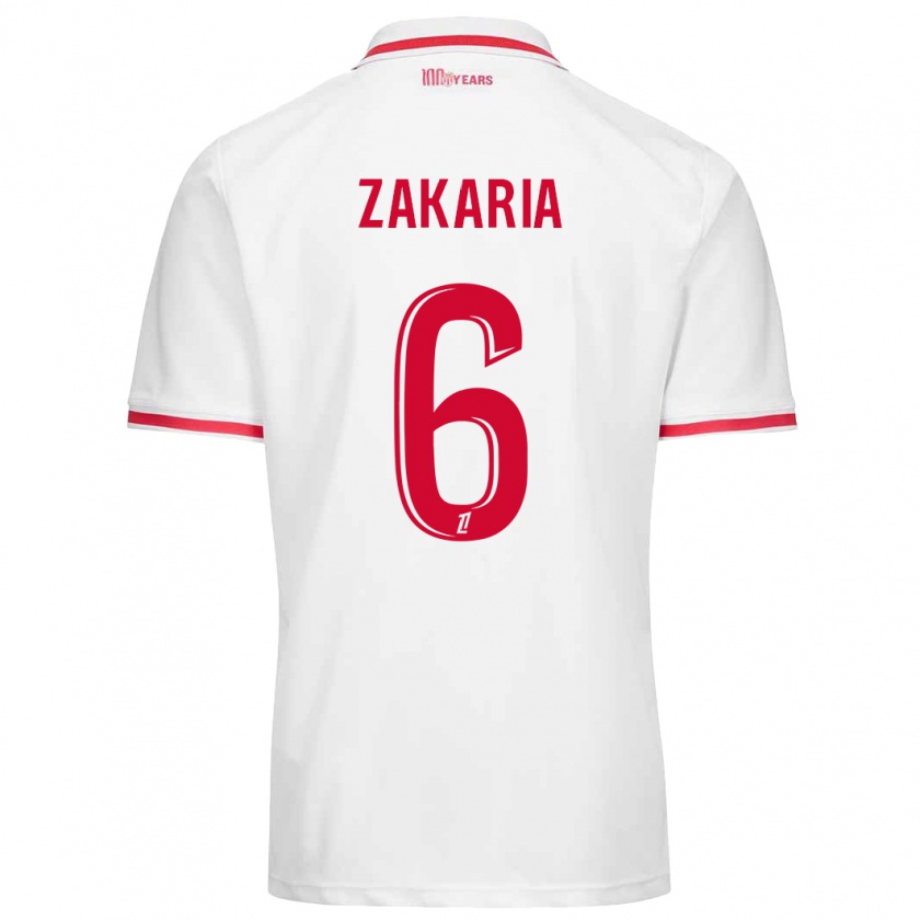 Kandiny Hombre Camiseta Denis Zakaria #6 Blanco Rojo 1ª Equipación 2024/25 La Camisa