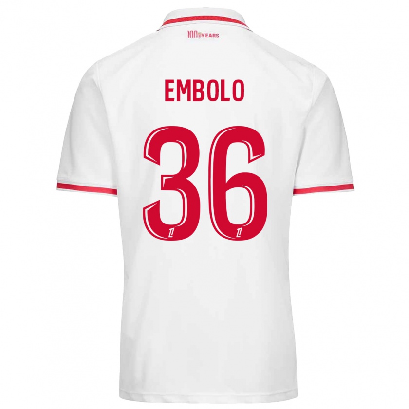 Kandiny Heren Breel Embolo #36 Wit Rood Thuisshirt Thuistenue 2024/25 T-Shirt