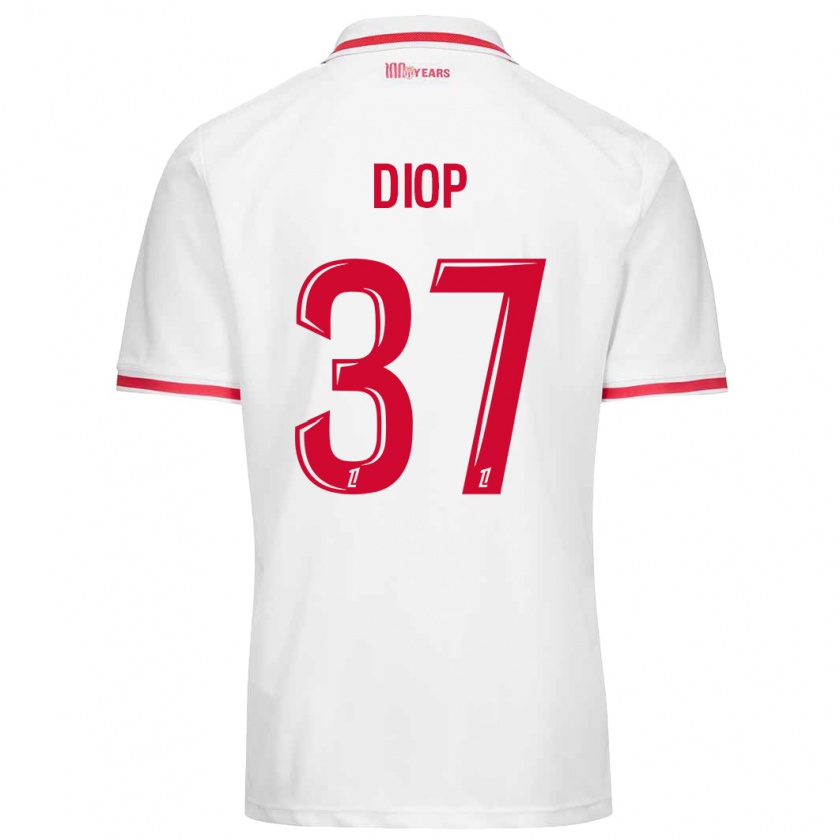 Kandiny Herren Edan Diop #37 Weiß Rot Heimtrikot Trikot 2024/25 T-Shirt Österreich