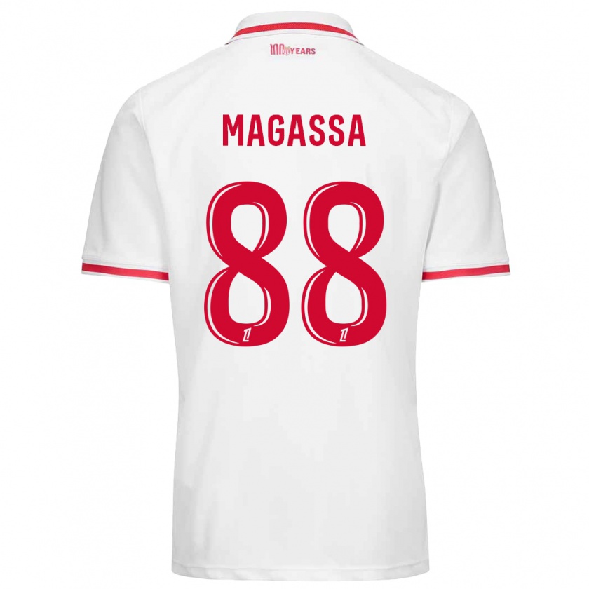 Kandiny Hombre Camiseta Soungoutou Magassa #88 Blanco Rojo 1ª Equipación 2024/25 La Camisa