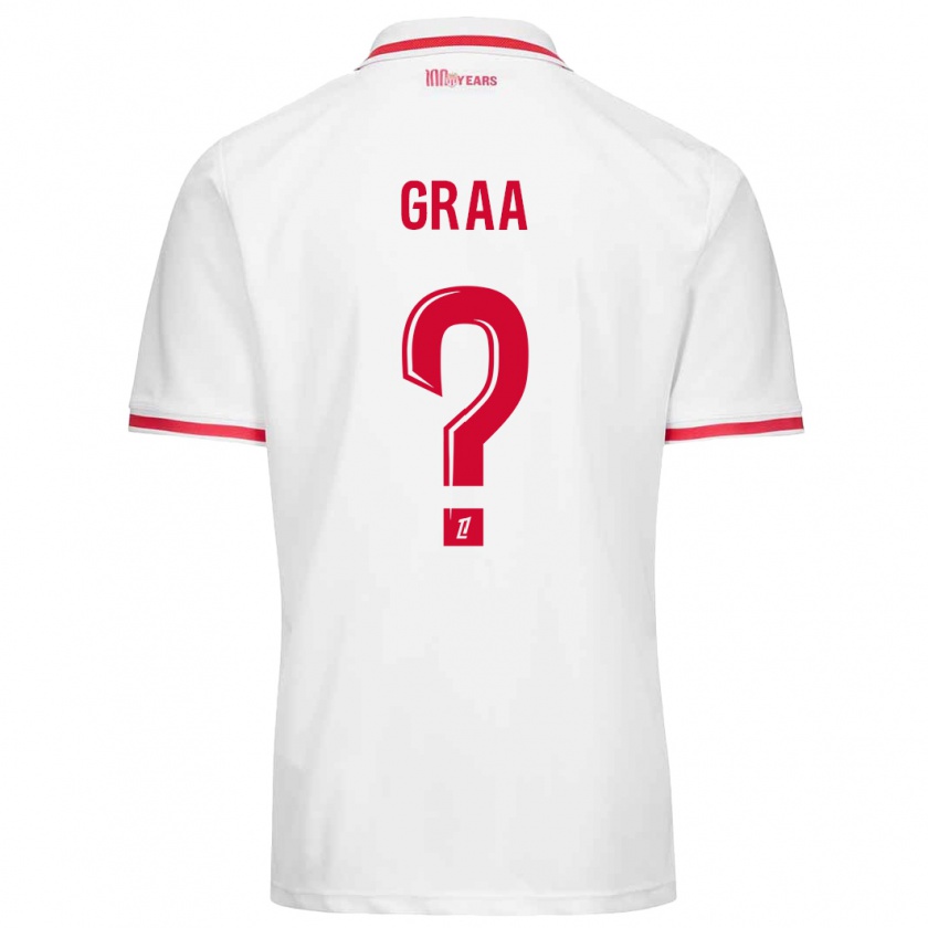 Kandiny Hombre Camiseta Mohamed Graa #0 Blanco Rojo 1ª Equipación 2024/25 La Camisa