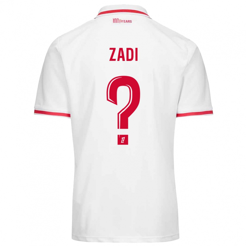 Kandiny Hombre Camiseta Alain Zadi #0 Blanco Rojo 1ª Equipación 2024/25 La Camisa