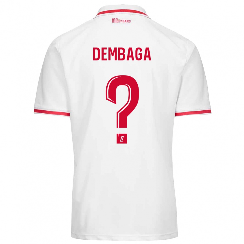 Kandiny Herren Boubakar Dembaga #0 Weiß Rot Heimtrikot Trikot 2024/25 T-Shirt Österreich