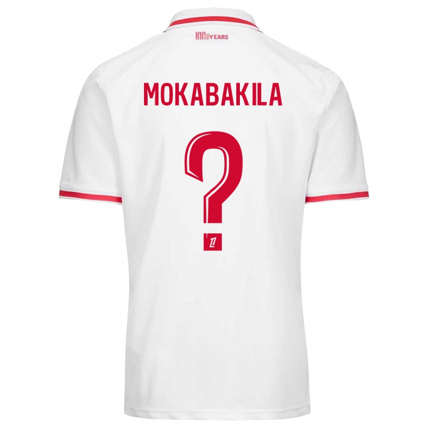 Kandiny Hombre Camiseta Nick Mokabakila #0 Blanco Rojo 1ª Equipación 2024/25 La Camisa