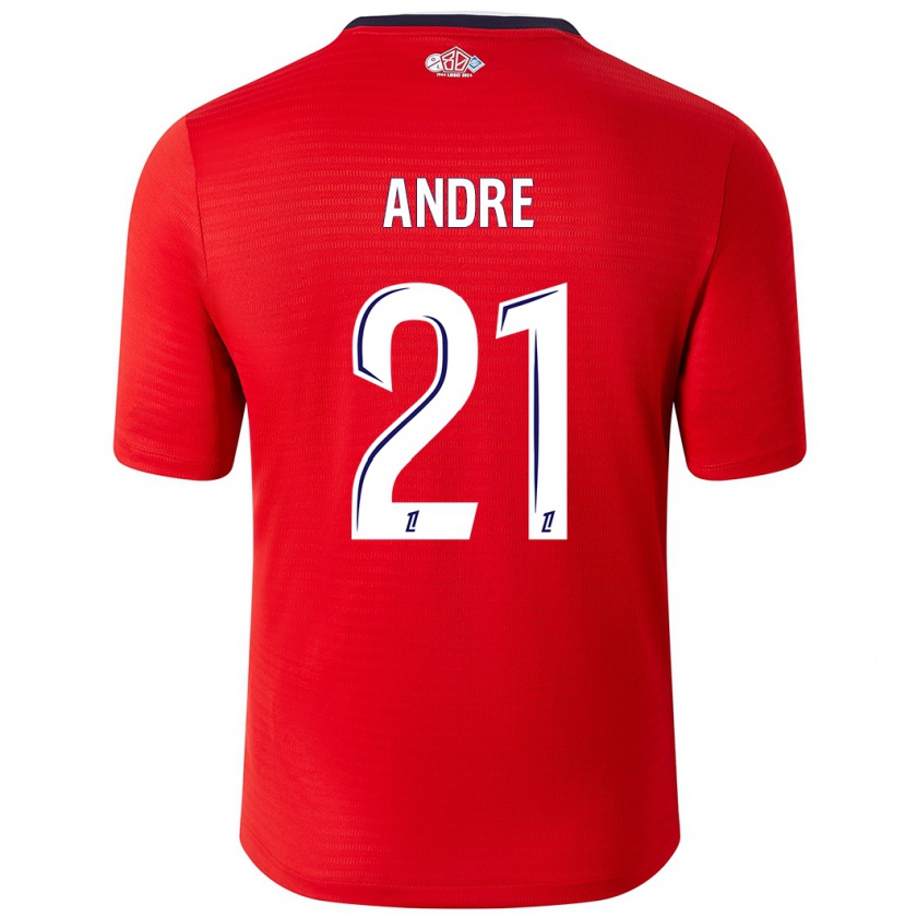 Kandiny Heren Benjamin André #21 Rood Wit Thuisshirt Thuistenue 2024/25 T-Shirt