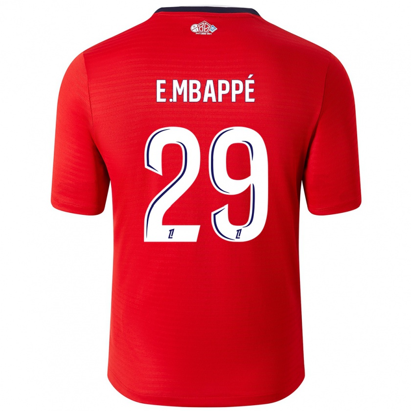 Kandiny Herren Ethan Mbappé #29 Rot Weiß Heimtrikot Trikot 2024/25 T-Shirt Österreich