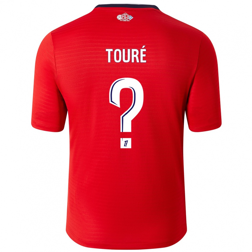 Kandiny Hombre Camiseta Ousmane Touré #0 Rojo Blanco 1ª Equipación 2024/25 La Camisa