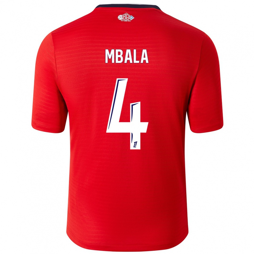 Kandiny Herren Olivia Mbala #4 Rot Weiß Heimtrikot Trikot 2024/25 T-Shirt Österreich