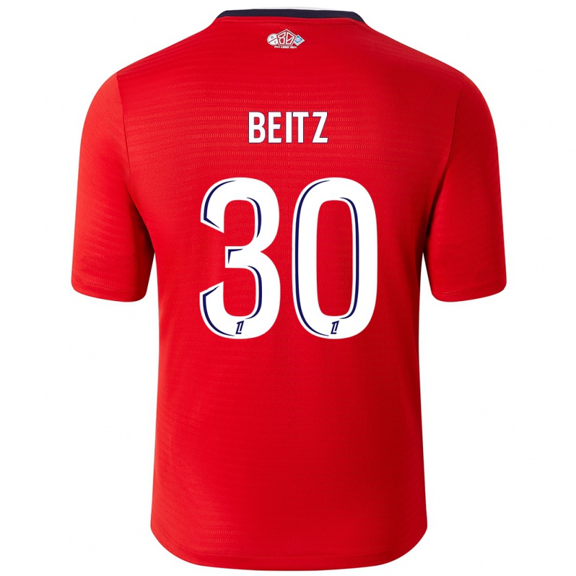 Kandiny Heren Taylor Beitz #30 Rood Wit Thuisshirt Thuistenue 2024/25 T-Shirt