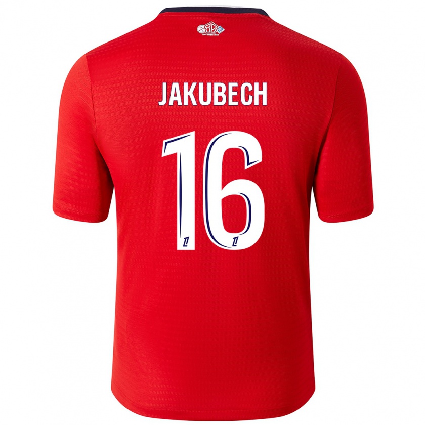 Kandiny Uomo Maglia Adam Jakubech #16 Rosso Bianco Kit Gara Home 2024/25 Maglietta